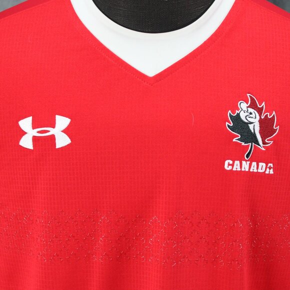 Team Canada Rugby Jersey - Home Red Jersey by Under Armour - Men's Large - Picture 2 of 9